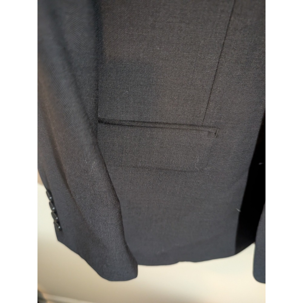 Lauren Ralph Lauren Suit Mens 46R Black Solid 2 Button Notch Lapel Single Vent - Picture 6 of 12